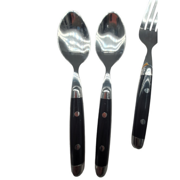 Cambridge Silversmiths Jubilee Black Handle Flatware Set Service for 2 2-2 - Picture 9 of 15